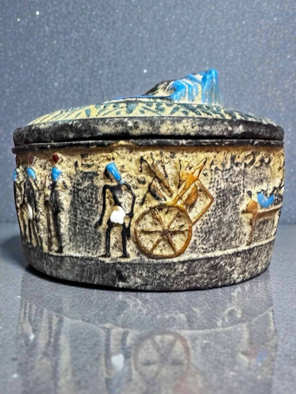 Ancient Egyptian Pharaonic Stone Carved Jewelry Box. New. - Picture 8 of 14